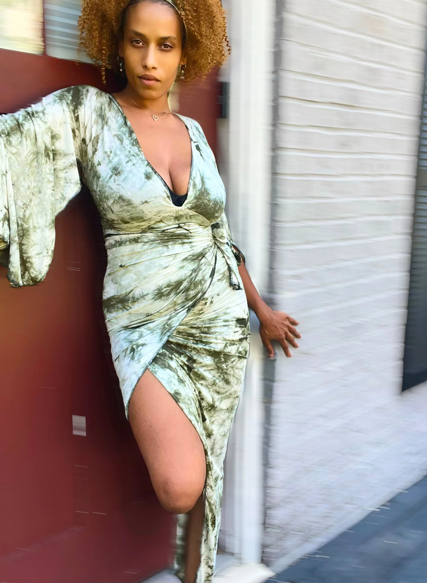 Fairy Dust Wrap Dress - Green Tye