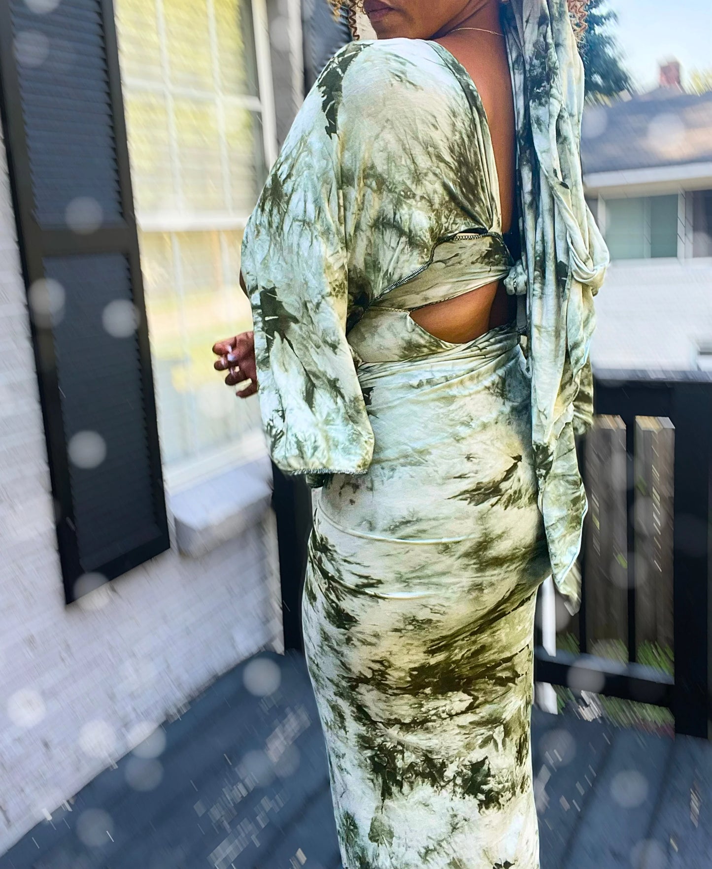 Fairy Dust Wrap Dress - Green Tye